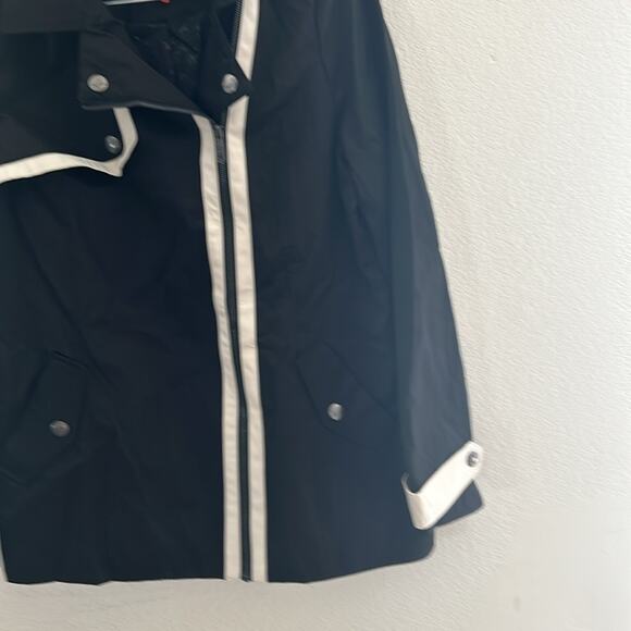 Circus by Sam Edelman Black Asymmetrical Windbreaker Rain Coat Jacket - Picture 4 of 15